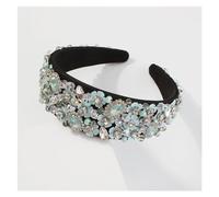 MQPALZKD Accesorio for el cabello con diadema de taladro, conjunto pequeño de lentejuelas, diadema de cristal de imitación de industria pesada(Blue,White)