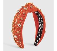 MQPALZKD Diadema anudada con cuentas a mano tela individual inserto geométrico taladro diadema mujer(black-Soul Eater1)