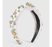 MQPALZKD Diadema anudada de tela, diadema de presión de borde ancho con parte superior craneal alta y diamante de color personalizado(black-Soul Eater1)