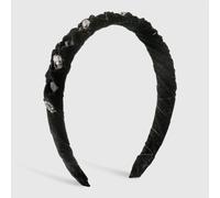 MQPALZKD Diadema con juego de diamantes, diadema envuelta en franela vintage for mujer, diadema a presión(black-Soul Eater1)