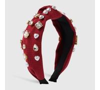 MQPALZKD Diadema con nudo de perlas de imitación, conjunto geométrico de moda, aros de perforación(black-Soul Eater1)