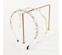MQPALZKD Diadema elegante con hojas de perlas rosas, conjunto de hadas atado con temperamento Mori, diadema a presión con diamantes