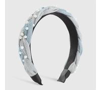 MQPALZKD Diadema trenzada de tela degradada diadema de perlas de imitación con parte superior craneal alta(black-Soul Eater1)