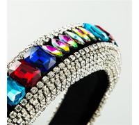 MQPALZKD Joyería de fiesta de temperamento de banda de pelo de diamante completo de diamantes de imitación de terciopelo de borde ancho vintage(Multi-colored-1)