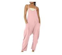 MQSHUHENMY Fullofexpect Jumpsuit, 2023 New Spring Summer Women Casual Jumpsuit Wide Leg Jumpsuits with Pockets (M,Pink)