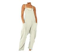 MQSHUHENMY Fullofexpect Jumpsuit, 2023 New Spring Summer Women Casual Jumpsuit Wide Leg Jumpsuits with Pockets (M,White)