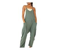 MQSHUHENMY Fullofexpect Jumpsuit, 2023 New Spring Summer Women Casual Jumpsuit Wide Leg Jumpsuits with Pockets (XL,Green)