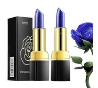 MQSHUHENMY Long-Lasting Moisturizing Lipstick, Magical Discoloration Blue-Rose Temperature Changing Lipstick, Blue Lipstick, with Flash Long-Lasting Long-Lasting (2Pcs)
