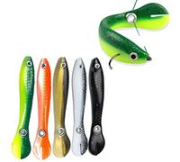 MQSHUHENMY Soft Bionic Fishing Lure, 5pcs, Bass Lures, Slow Sinking, Spinning Tail, Realistic Eyes, Pearl Powder Coating, Suitable for Bass, Perca, Lucioperca, Lucio, Muskellunge, Carpa, Trucha, etc.
