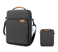 MQVQAUBST Bolsa de almacenamiento portátil for tableta, adecuada for Lenovo Tab P12 /M11/K11 Plus /P11 5G, con correa for el hombro(Black Gray,Tab P12 12.7")