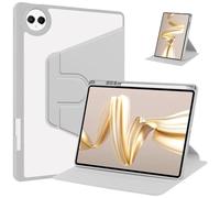 MQVQAUBST Funda de Piel sintética for Huawei Honor Pad X8a X9 de 11 Pulgadas NDL-W09 2024 con Soporte Giratorio de 360°.(Grey,Pad X9 2024)