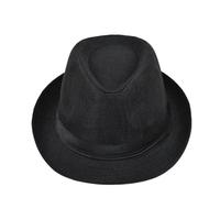 MQVQAUBST Sombreros de Vaquero Guapos for Hombres Sombreros de Jazz Formales Algodón Lino Gorra con Visera Pura Accesorios de Moda(Black)