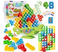 MQVXT 48 Piezas Tetra Tower Balance Blocks,Tetris Tower Stack Attack Juego Tetra Tower Adultos,Juguete de Apilamiento de Equilibrio,Juguetes de Montessori Regalo para Niños Niñas 3+ Años