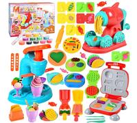 MQVXT Juego de Plastilina,51 Piezas Accesorios Plastilina Juego Plastilina Herramientas Plastilina para Niños, Moldes de Arcilla para Hacer Hamburguesas Pizzas y Helados,Herramienta Juego Niños