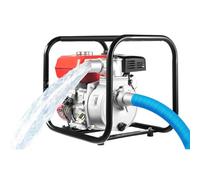 Mqwdxzfes 7.5CV Motobomba de Gasolina 4 Tiempos 2 Pulgadas, 212cc Bomba de Alta Presión con Caudal 26 m³/h, Aspiración 7m Impulsión 30m, Autocebante para Aguas Residuales, Manguera 7.5m