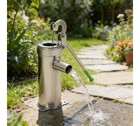 Mqwdxzfes Bomba manual de acero inoxidable, bomba de succión manual con mango antideslizante y altura de aspiración de 8 m, bomba de jardín para pozo, bomba de mano para bombeo de agua subterránea