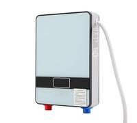 Mqwdxzfes Calentador de agua eléctrico de 6500 W, 220 V, con pantalla táctil LED y alcachofa de mano, sin tanque, temperatura constante, dispositivo de ducha para cocina, baño, 220 V