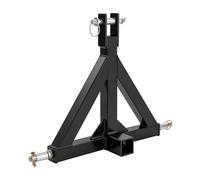 Mqwdxzfes Enganche de remolque de 3 puntos, categoría de adaptador de tres puntos con cabeza esférica de 2", dispositivo de tracción triangular, sistema de tracción europeo, adaptador de ojal de