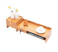 Mqwdxzfes Soporte para monitor de ordenador, madera, accesorio de escritorio con 3 cajones y armario lateral, organizador elevador de monitor, marco de ordenador para ordenador portátil/impresora