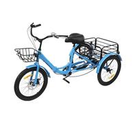 Mqwdxzfes Triciclo plegable de 20 pulgadas para adultos, 7 velocidades, 3 ruedas con cesta delantera y trasera, candado, bicicleta para personas mayores, triciclo plegable, para compras, ocio