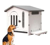 MQXDNFDC 2025 - Casa para gatos al aire libre, resistente a la intemperie, resistente al agua, refugio para mascotas con ventanas, casas para gatos de interior, casa para gatos con puerta y cuenco de