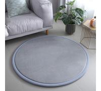MQXDNFDC Alfombra redonda y suave, duradera, antideslizante, para sala de estar, 2 cm de grosor, alfombra de juego para niños, alfombra decorativa para el hogar (gris)