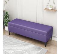 MQXDNFDC Banco de almacenamiento de piel sintética, banco tapizado al final de la cama, banco otomano con almacenamiento para dormitorio, sala de estar, soporta 100 x 40 x 43 cm, gris 4) (morado, 100