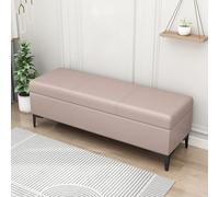 MQXDNFDC Banco de almacenamiento de piel sintética, banco tapizado al final de la cama, banco otomano con almacenamiento para dormitorio, sala de estar, soporta 100 x 40 x 43 cm, gris 4) (rosa, 80 x