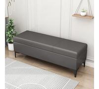 MQXDNFDC Banco de almacenamiento de piel sintética, banco tapizado al final de la cama, banco otomano con almacenamiento para dormitorio, sala de estar, soporta 100 x 40 x 43 cm, gris 4) (3,60 x 40 x