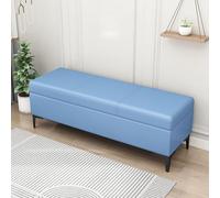 MQXDNFDC Banco de almacenamiento de piel sintética, banco tapizado al final de la cama, banco otomano con almacenamiento para dormitorio, sala de estar, soporta 100 x 40 x 43 cm (39 x 16 x 17), gris