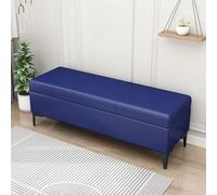 MQXDNFDC Banco de almacenamiento de piel sintética, banco tapizado al final de la cama, banco otomano con almacenamiento para dormitorio, sala de estar, soporta 100 x 40 x 43 cm (39 x 16 x 17), gris
