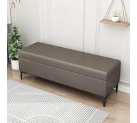 MQXDNFDC Banco de almacenamiento de piel sintética, banco tapizado al final de la cama, banco otomano con almacenamiento para dormitorio, sala de estar, soporta 100 x 40 x 43 cm, gris 4) (4,120 x 40 x