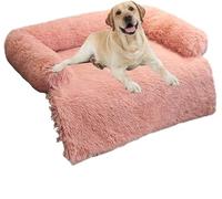 MQXDNFDC Cama calmante para perro, sofá de felpa ultra suave, cojín para aliviar la ansiedad, protector de muebles para perros y gatos, lavable con parte inferior antideslizante, funda extraíble con