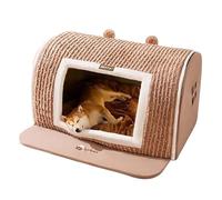 MQXDNFDC Cama cueva para gatos, mantiene el calor, casa de cama para gatos semicerrada, alfombrilla cómoda para mascotas con cojín extraíble lavable y parte inferior antideslizante para perros