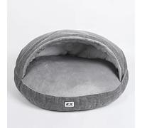 MQXDNFDC Cama de dormir suave 2 en 1 para perros y gatos, cama de felpa cálida para gatos y perros, cama semicerrada para mascotas, cojín antiansiedad para cachorros y gatitos (gris, 89 x 10 cm)