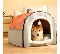 MQXDNFDC Cama grande para perro, saco de dormir acogedor para perros, nido de mascotas, cueva para gatos, caseta 2 en 1 con almohadillas de cojín antiansiedad para perro, gato, cachorro, conejo, sofá