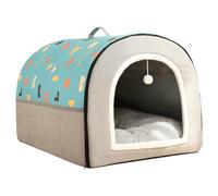 MQXDNFDC Cama grande para perro, saco de dormir acogedor para perros, nido de mascotas, cueva para gatos, caseta 2 en 1 con almohadillas de cojín antiansiedad para perro, gato, cachorro, conejo, sofá
