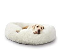 MQXDNFDC Cama redonda de felpa para gatos y perros, lavable y calmante con forma de dona, nido de cama para mascotas, súper suave y esponjosa, tapete de cojín para cachorros para dormir cálido en