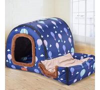 MQXDNFDC Cama suave y cálida para perro, casa 2 en 1 para perros y gatos, cómodo cojín con calefacción, cesta de dormir lavable, cama para mascotas, impermeable (estilo 3,75 x 55 x 55 cm)
