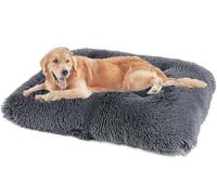 MQXDNFDC Cama suave y grande para perros de 50 x 35 x 6 cm, cojín de felpa cálida de alta calidad, colchón desmontable lavable antideslizante para perro, cama calmante para perros (gris oscuro, 100 x