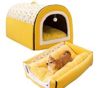 MQXDNFDC Cama tipo cueva para gatos 2025, casa cálida 2 en 1, nido de cueva para gatos semicerrado, cama plegable para perros con alfombrilla cómoda extraíble para perros pequeños a grandes, gris, XL