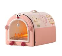 MQXDNFDC Casa de perro 2 en 1 cama grande para perros, caseta plegable y calmante para perros, alfombrilla cómoda para mascotas, cama antideslizante y cálida para mascotas, extraíble y lavable, B, XXL