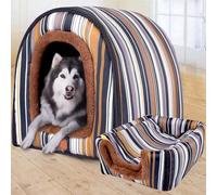 MQXDNFDC Casa para perros extra grande, caseta de lujo 2 en 1, cueva para mascotas, cama calmante portátil, cojín ortopédico antiansiedad, tienda de campaña suave para perros medianos y grandes (XL-76