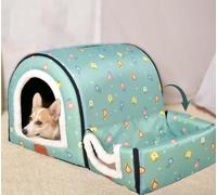 MQXDNFDC Caseta para perros extra grande, 2 en 1 de lujo, cueva para mascotas, cama calmante portátil, cojín ortopédico antiansiedad, tienda de campaña suave para perros medianos y grandes (XL-76 x 55