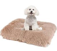 MQXDNFDC Colchón de piel de lujo para perros y gatos, lavable, suave y cálido, colchón de felpa mullida para perros, colchón antideslizante para la ansiedad, cojín de cama para mascotas, S/M/L/XL/XXL