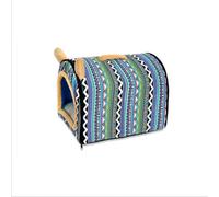 MQXDNFDC Cómoda casa para mascotas, para gatos, cachorros, gatitos, cama plegable portátil, cálida y suave, con forma de cueva, antiansiedad, casa para perros y gatos (rayas, 55 x 39 x 37 cm)
