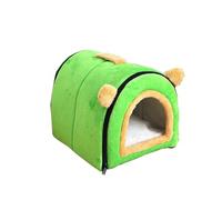MQXDNFDC Cómoda casa para mascotas, para gatos, cachorros, gatitos, cama plegable portátil, cálida y suave, con forma de cueva, antiansiedad, para gatos y perros (verde, 70 x 55 x 52 cm)