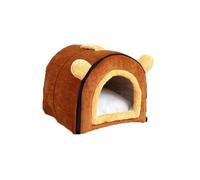 MQXDNFDC Cómoda casa para mascotas, para gatos, cachorros, gatitos, cama plegable portátil, cálida y suave, con forma de cueva, antiansiedad, para gatos y perros (marrón, 70 x 55 x 52 cm)
