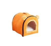 MQXDNFDC Cómoda casa para mascotas, para gatos, cachorros, gatitos, cama plegable portátil, cálida y suave, con forma de cueva, antiansiedad, para gatos y perros (naranja, 55 x 39 x 37 cm)