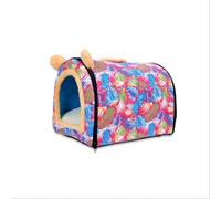 MQXDNFDC Cómoda casa para mascotas, para gatos, cachorros, gatitos, cama plegable portátil, cálida y suave, con forma de cueva, antiansiedad, para gatos y perros (rosa, 43 x 33 x 34 cm)